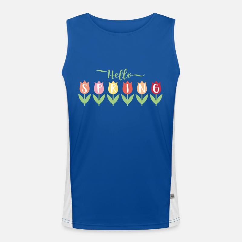 Hello Spring - Men's Functional Contrast Tank Top  - royal/white