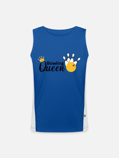 Bowling Queen - Men's Functional Contrast Tank Top  - royal/white - Front