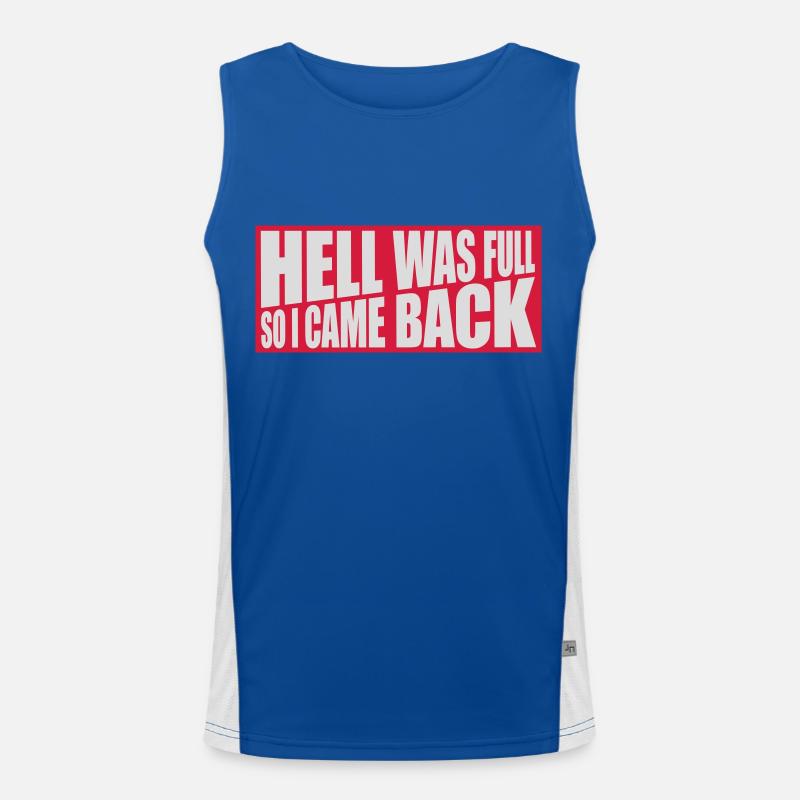 hell was full Quote - Men's Functional Contrast Tank Top  - royal/white