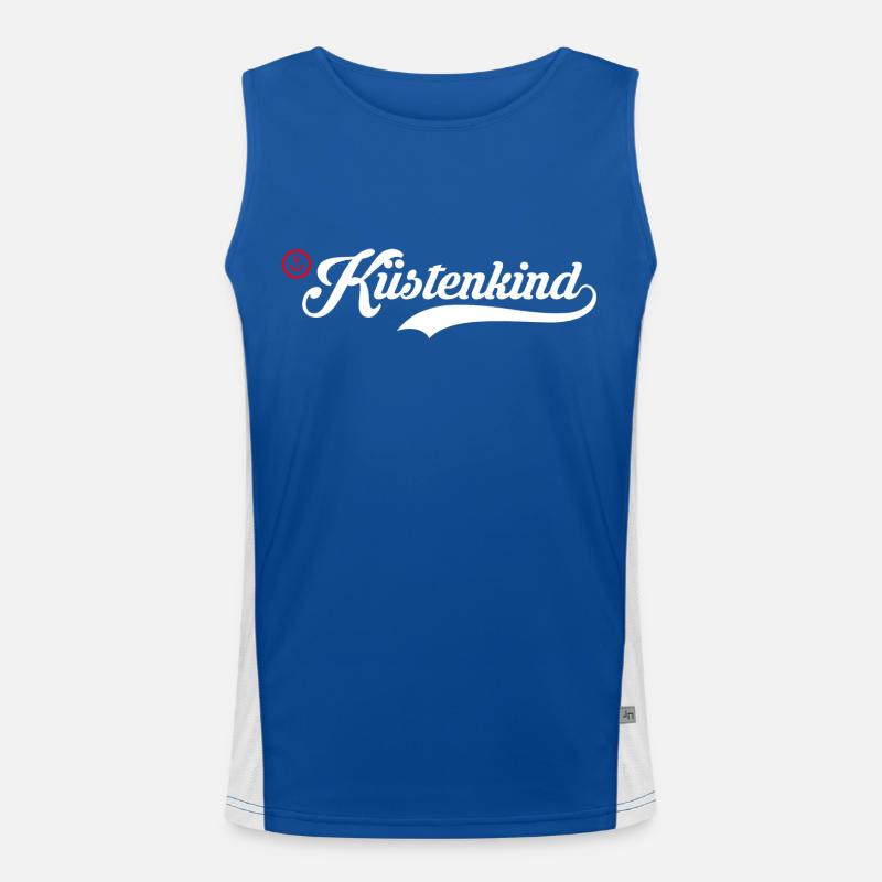 Küstenkind roter Anker Funktionelles Kontrast-Tank Top für Männer 