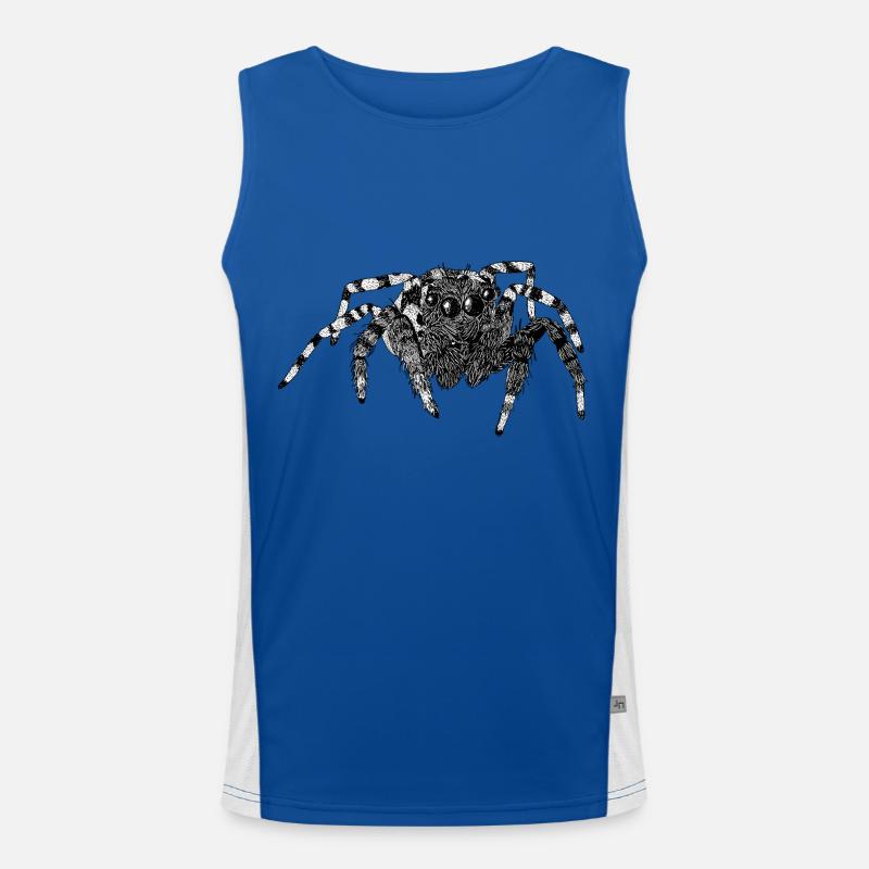 Jumping Spider Cute Spider Phidippus Arachnide Men's Functional Contrast Tank Top 