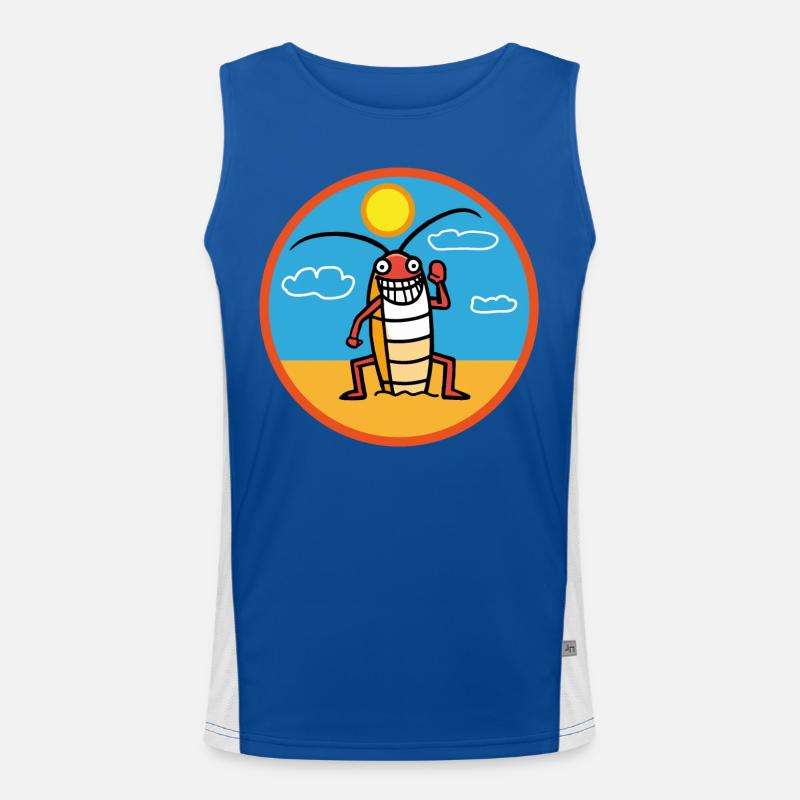 Cafard sur la plage en train de bronzer Débardeur respirant contrasté Homme 