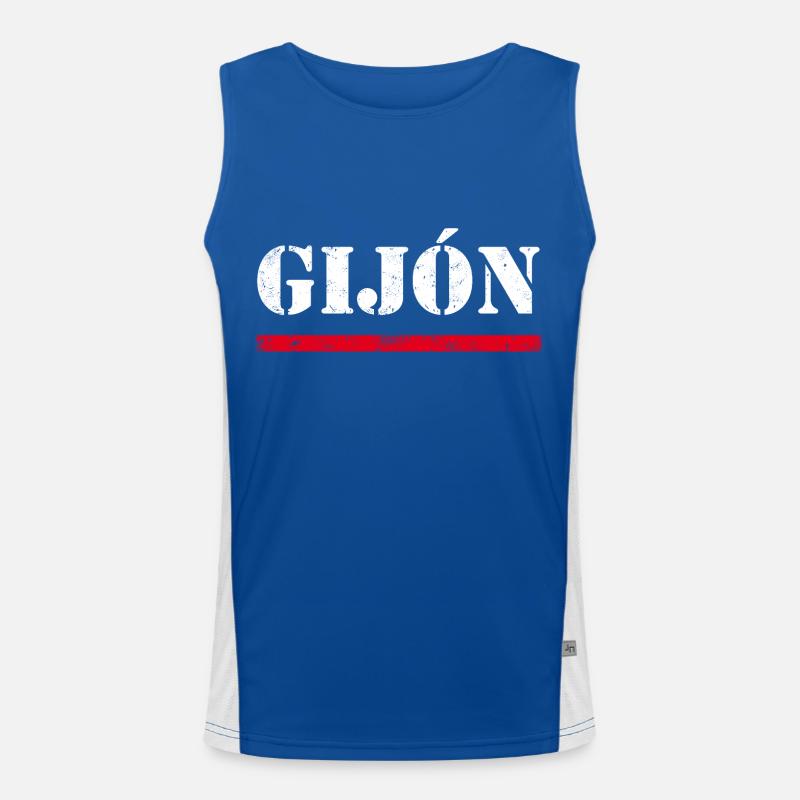 Gijón - Men's Functional Contrast Tank Top  - royal/white