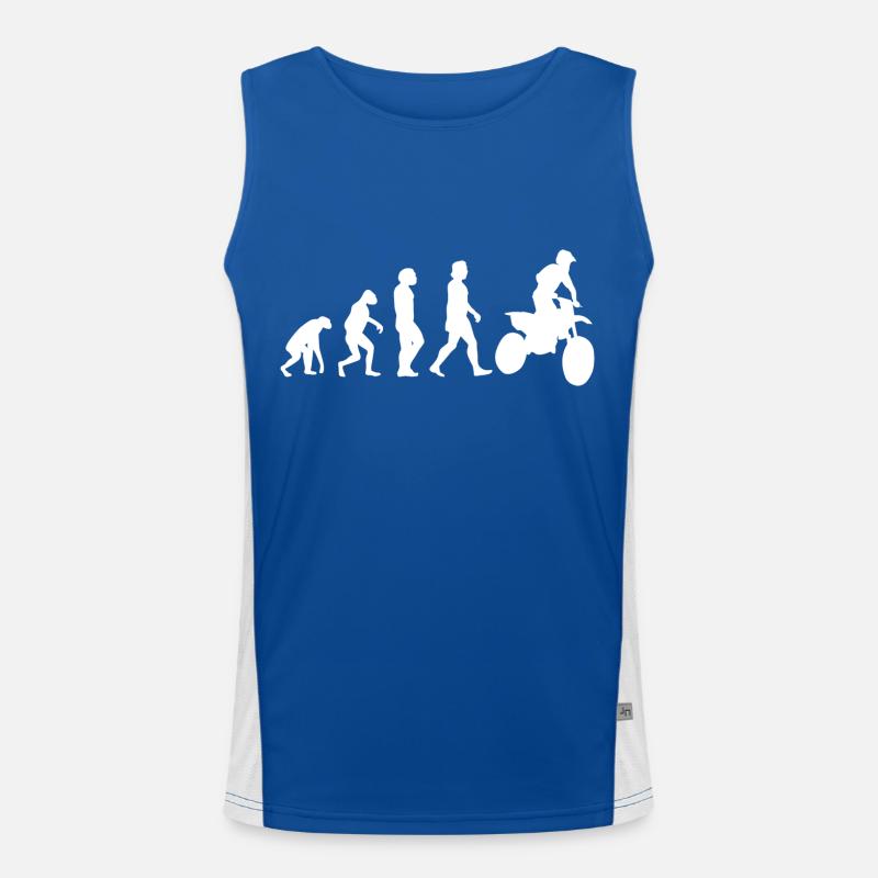 Motorcycle Motorcyclist Evolution Motorcross Biker Men's Functional Contrast Tank Top 