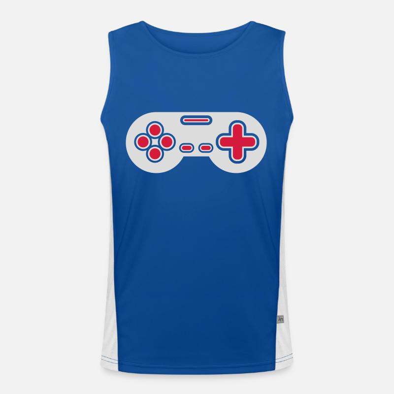 Design Retro Gamer Controller - Men's Functional Contrast Tank Top  - royal/white