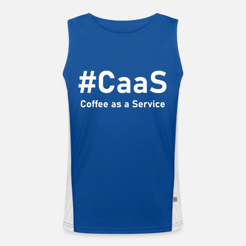 CaaS – Coffee as a Service | Lustiger IT-Kaffee Funktionelles Kontrast-Tank Top für Männer 