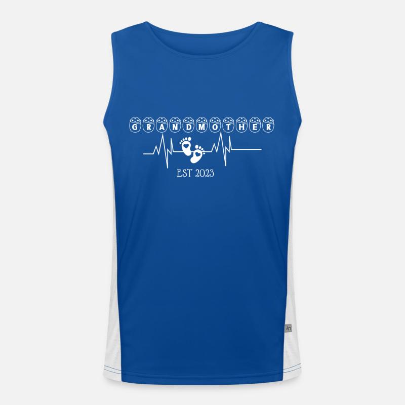 Großmutter EST 2003 Herzschlag Funktionelles Kontrast-Tank Top für Männer 