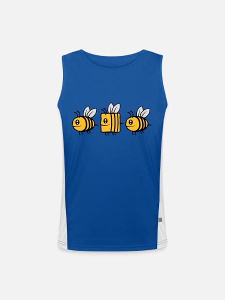 bee different comic bee - Men's Functional Contrast Tank Top  - royal/white