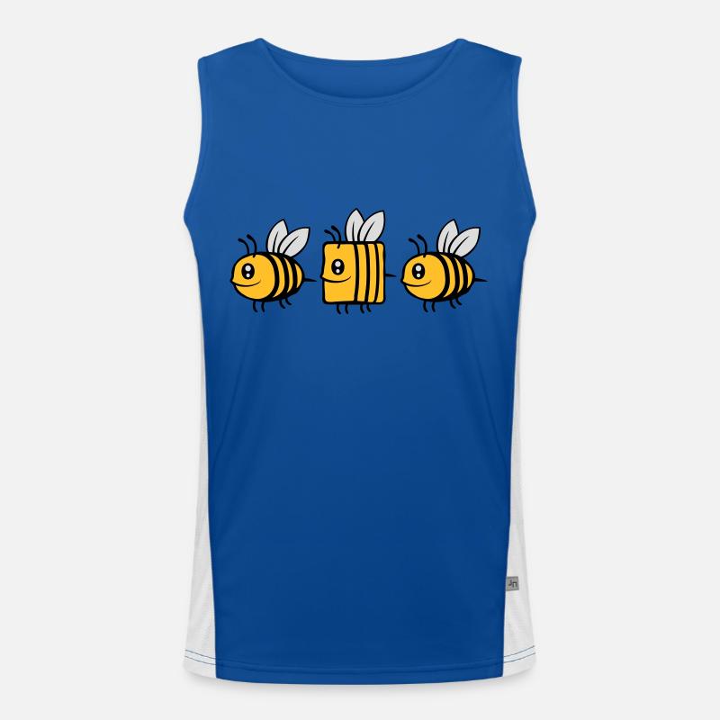 bee different comic bee - Men's Functional Contrast Tank Top  - royal/white