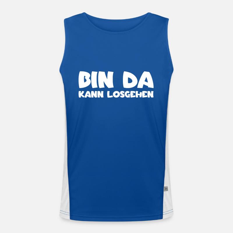 Bin da - Kann losgehen Funktionelles Kontrast-Tank Top für Männer 
