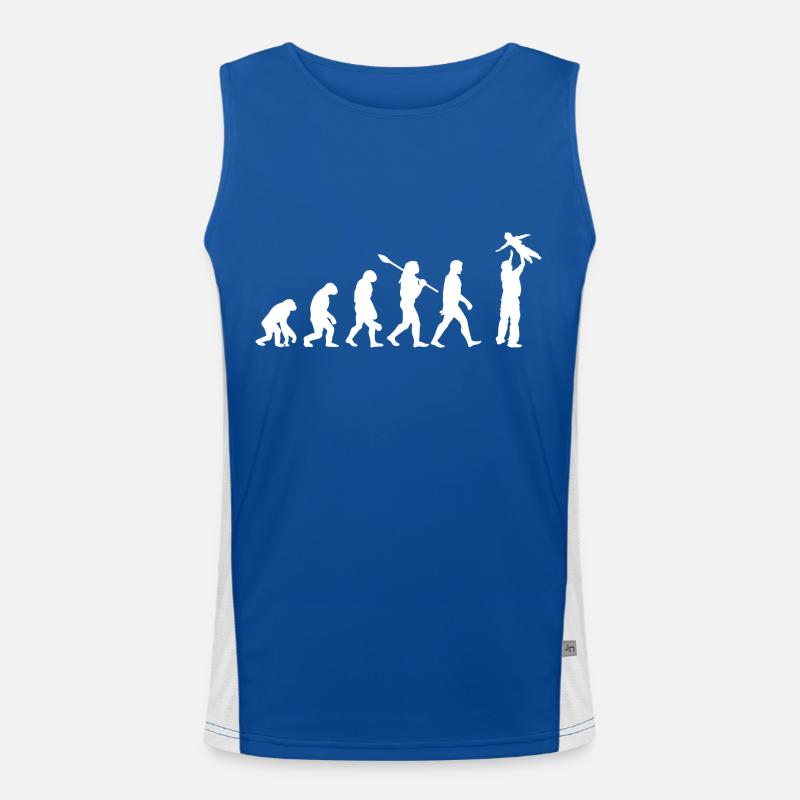 Evolution of the Monkey To Dad Men's Functional Contrast Tank Top 