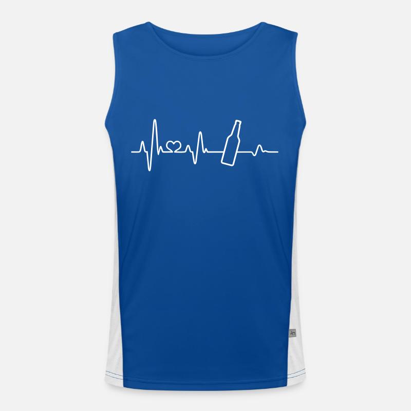 Bier Herzschlag Bierflasche Biertrinker Biergarten Funktionelles Kontrast-Tank Top für Männer 