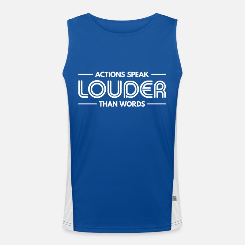 Les actions sont plus éloquentes que les mots - Motivation Gift Débardeur respirant contrasté Homme 