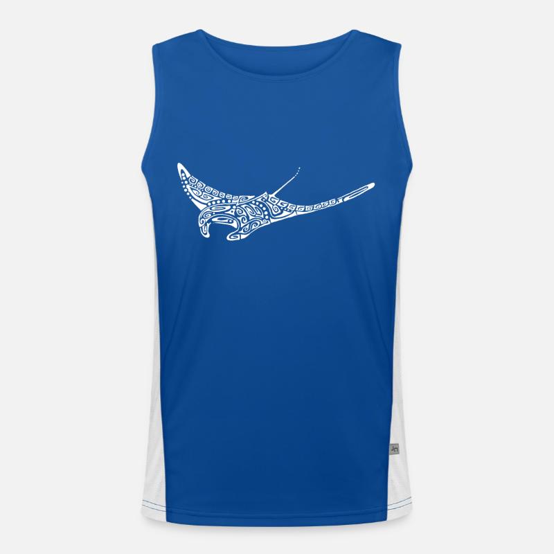 white manta ray tattoo Men's Functional Contrast Tank Top 