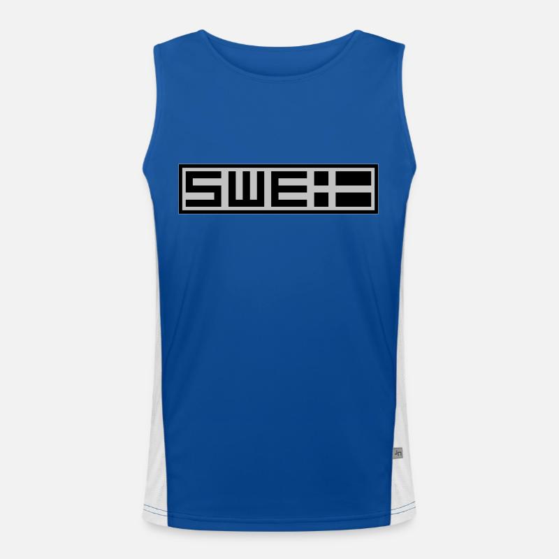 Swedish tactical - Men's Functional Contrast Tank Top  - royal/white