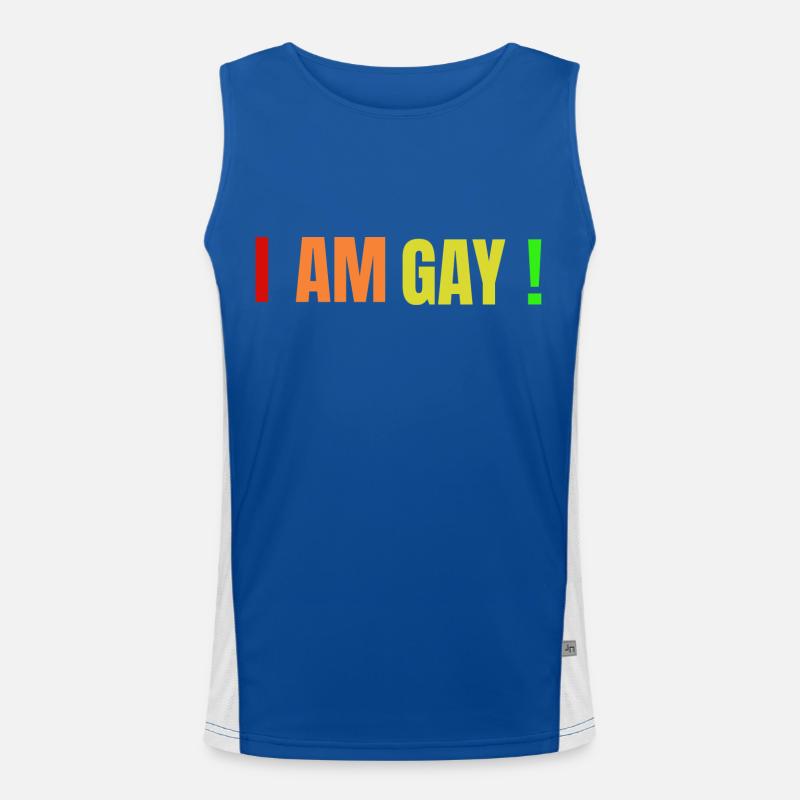 I AM GAY ! Men's Functional Contrast Tank Top 