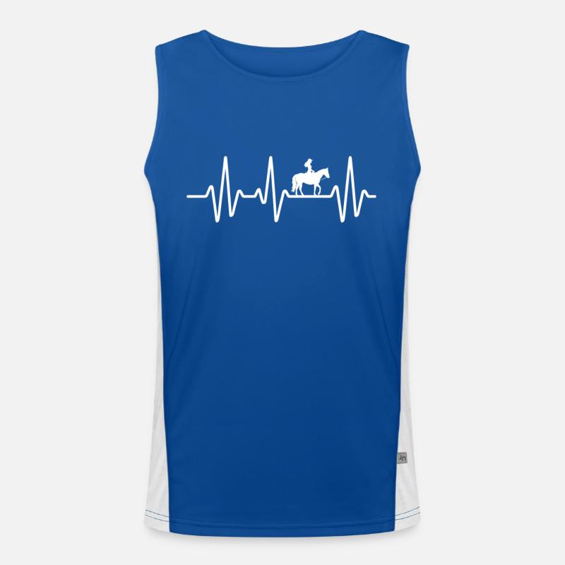 Heartbeat Design mit Reiten Funktionelles Kontrast-Tank Top für Männer 