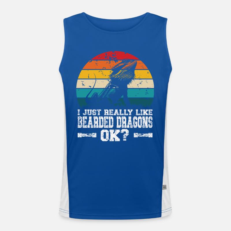 I like bearded dragons - Men's Functional Contrast Tank Top  - royal/white