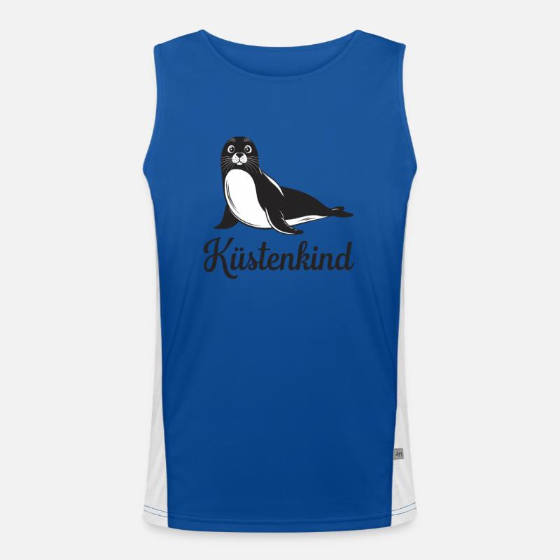 Coastal Child Cute Seal Men's Functional Contrast Tank Top 