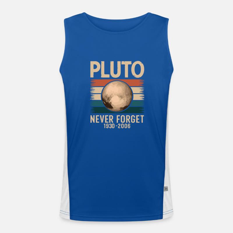 Never forget Pluto - Men's Functional Contrast Tank Top  - royal/white
