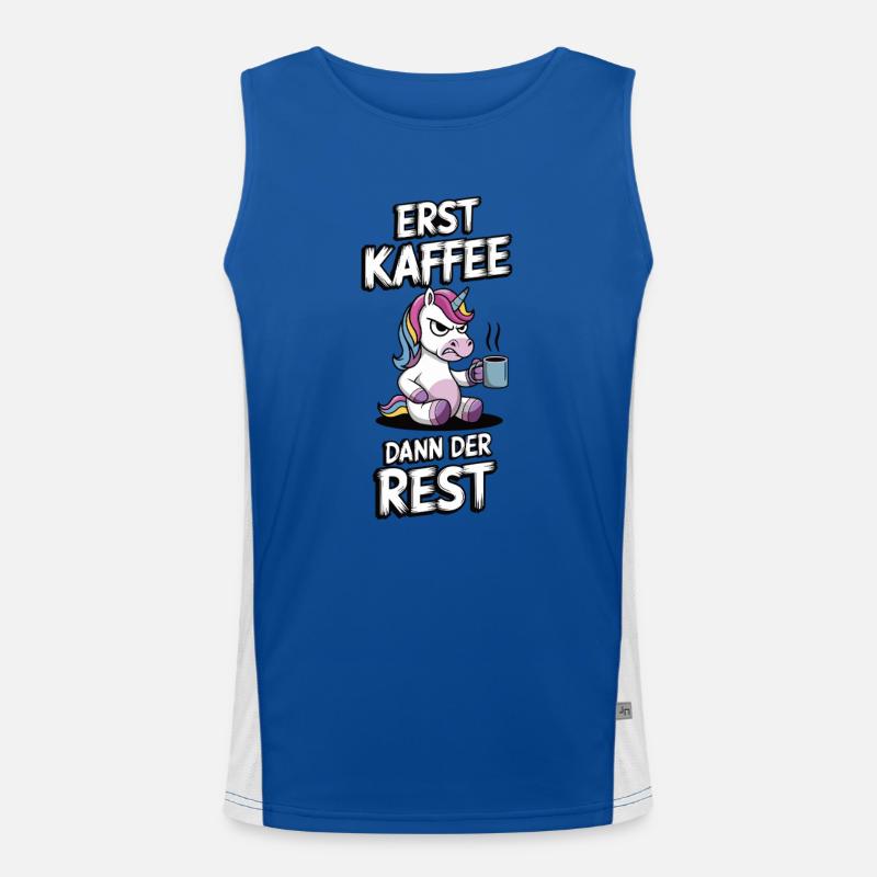 Kaffee EInhorn Funktionelles Kontrast-Tank Top für Männer 