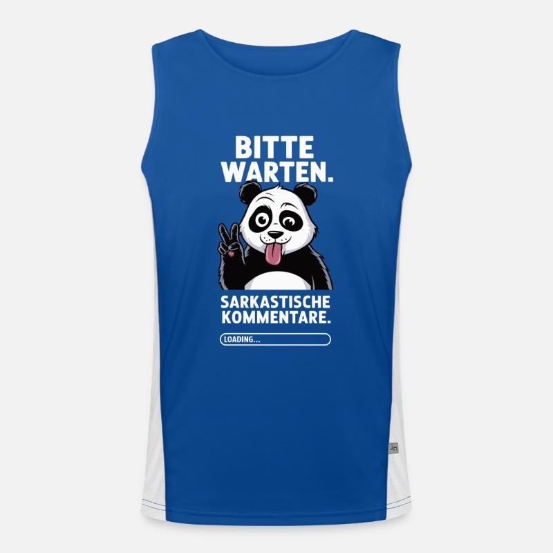 Sarkastischer Panda Funktionelles Kontrast-Tank Top für Männer 