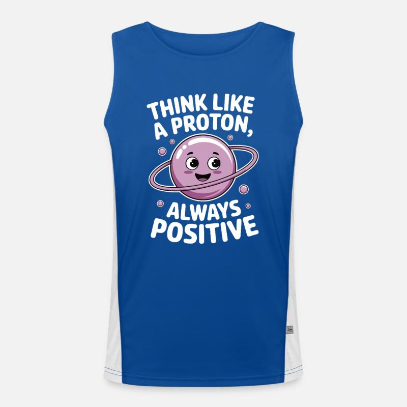 Penser comme un proton – toujours positif Débardeur respirant contrasté Homme 