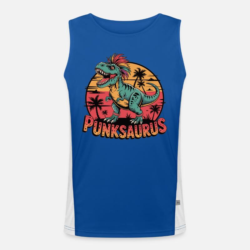 Punksaurus - Men's Functional Contrast Tank Top  - royal/white