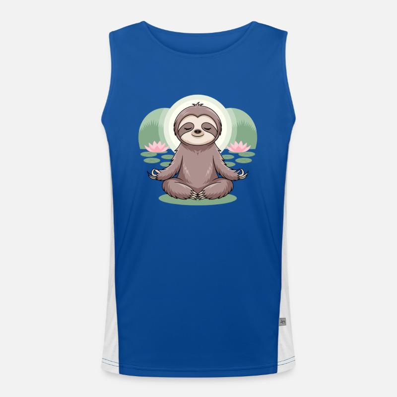 Faultier Yoga Funktionelles Kontrast-Tank Top für Männer 