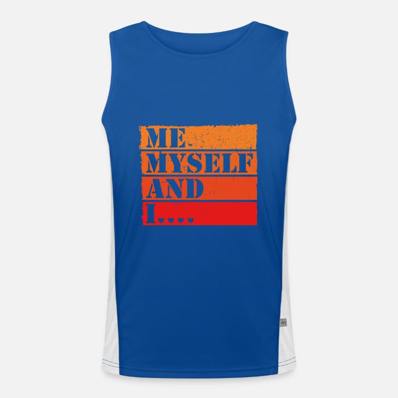 Moi moi-même et moi Retro Quote Statement Débardeur respirant contrasté Homme 