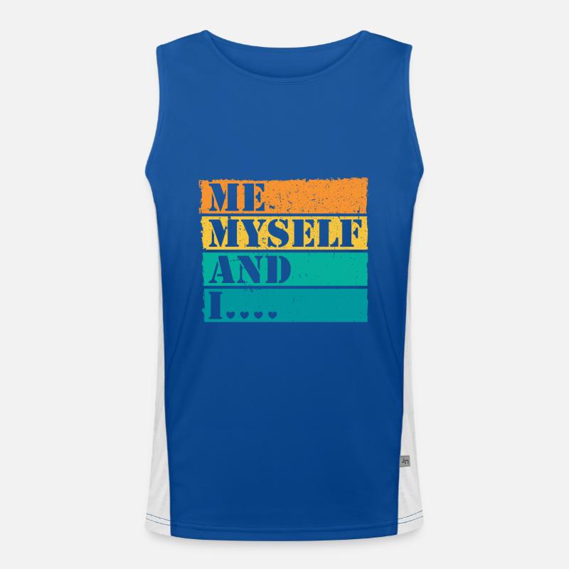 Me Myself and I Retro Spruch Statement Funktionelles Kontrast-Tank Top für Männer 