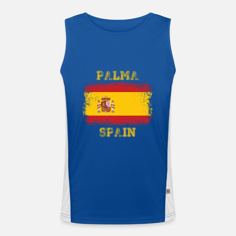 Parti Palma de Majorque Espagne Drapeau Débardeur respirant contrasté Homme 