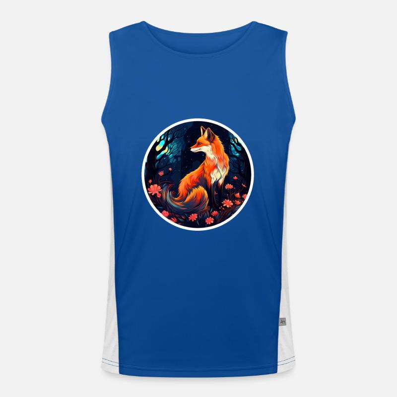 Pack animals: foxes, foxes, forest dwellers, forest animals Men's Functional Contrast Tank Top 