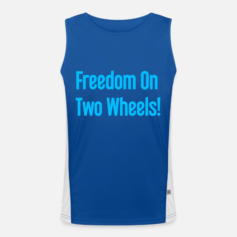 Freedom on Two Wheels - Cyclist Design Men's Functional Contrast Tank Top 