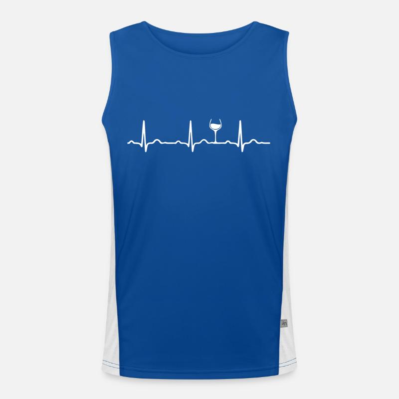 ECG HEARTBEAT WINE white Men's Functional Contrast Tank Top 