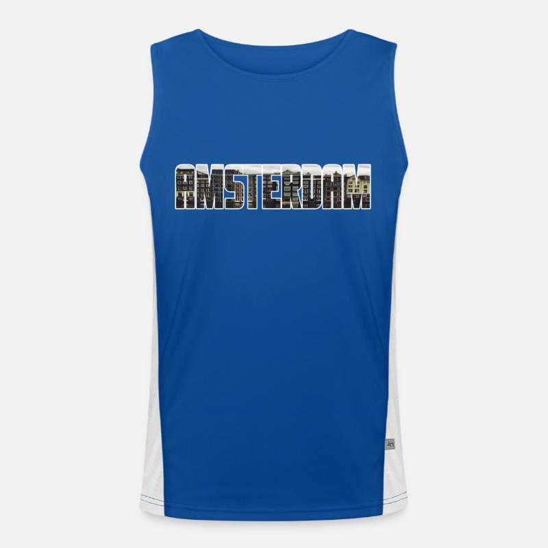 Geschrieben AMSTERDAM Funktionelles Kontrast-Tank Top für Männer 