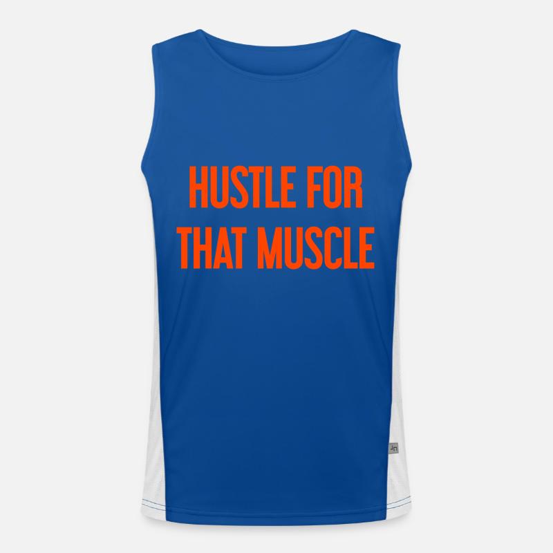 Hustle For That Muscle - Men's Functional Contrast Tank Top - royal/white