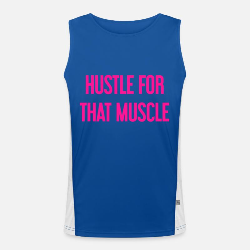 Hustle For That Muscle - Men's Functional Contrast Tank Top  - royal/white