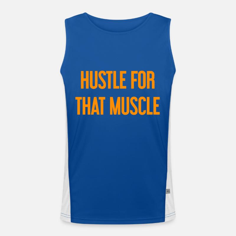 Hustle For That Muscle - Men's Functional Contrast Tank Top  - royal/white