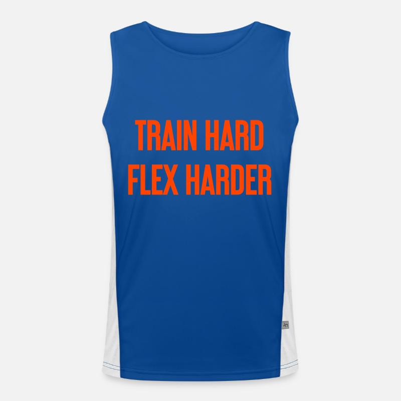 Train Hard Flex Harder Funktionelles Kontrast-Tank Top für Männer 