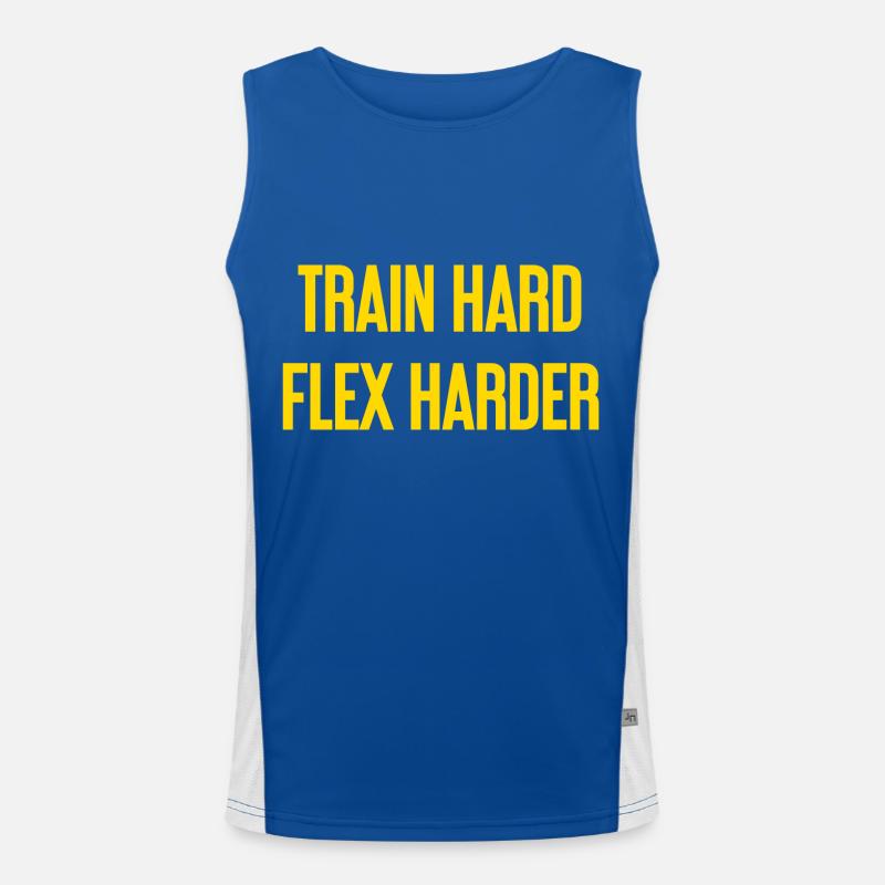 Train Hard Flex Harder Funktionelles Kontrast-Tank Top für Männer 