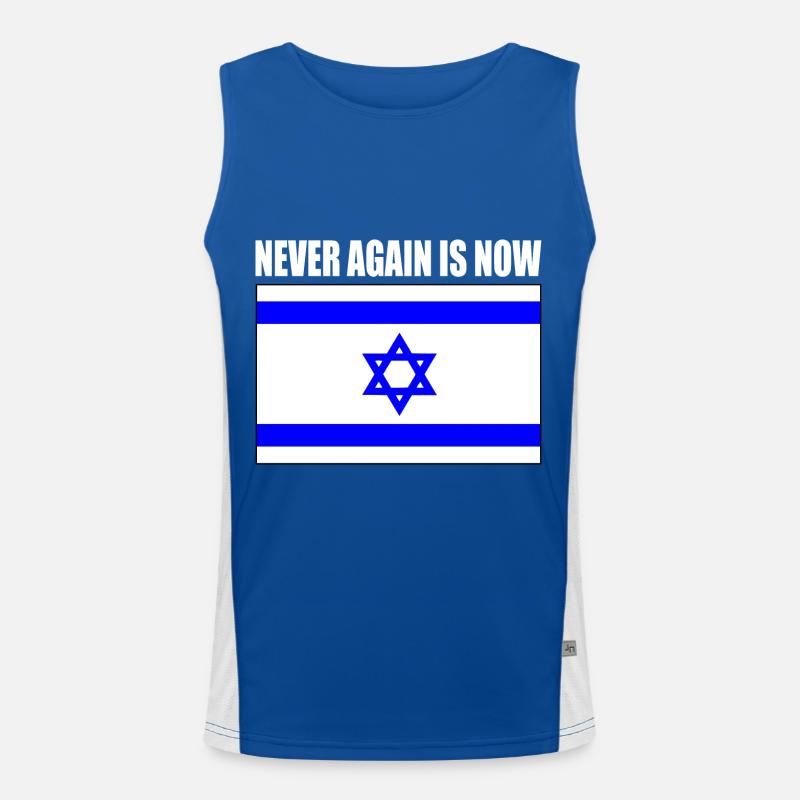 Never again is now - Men's Functional Contrast Tank Top  - royal/white