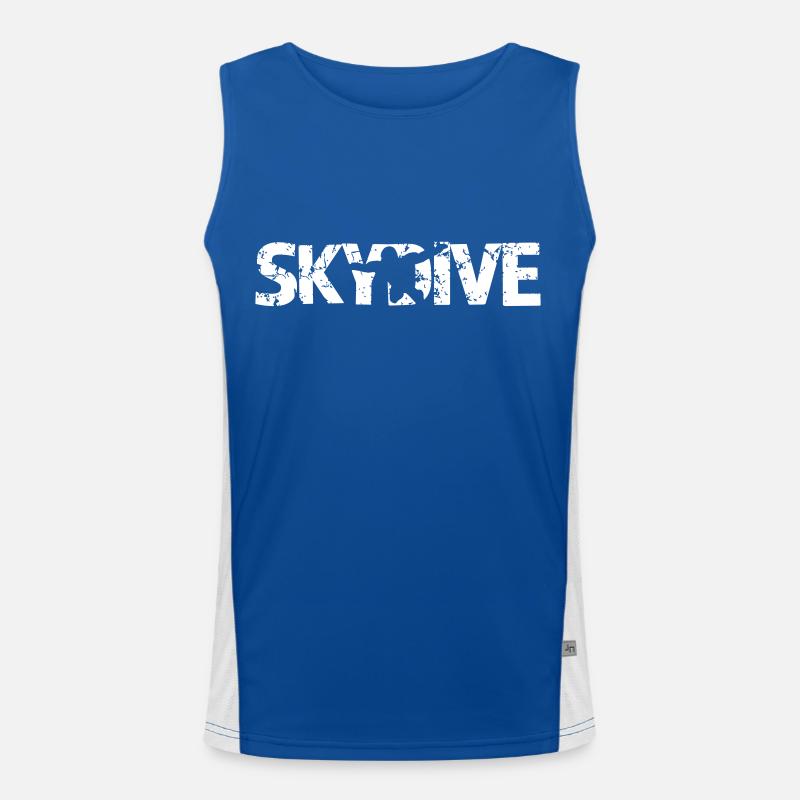 Skydive Silhouette Funktionelles Kontrast-Tank Top für Männer 
