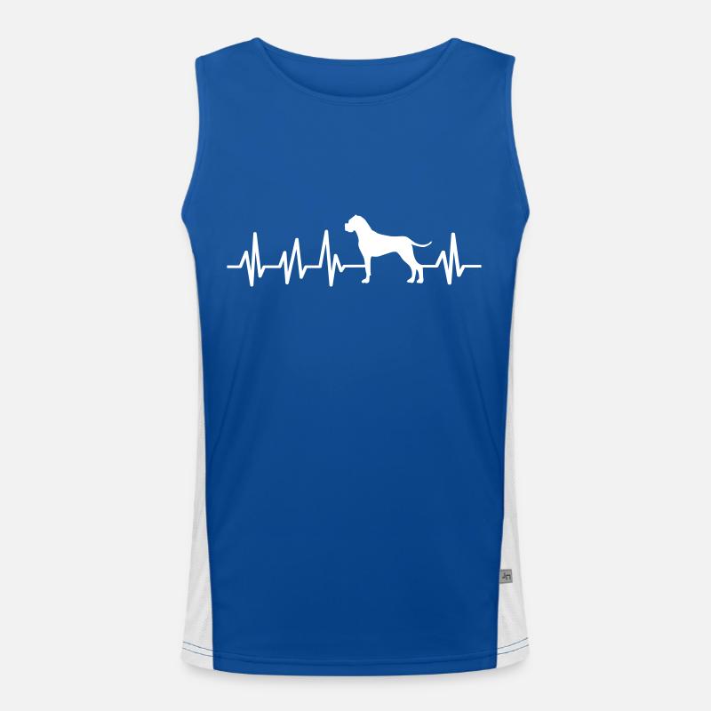 Boxer Hund Herzschlag EKG Hundebesitzer Geschenk Funktionelles Kontrast-Tank Top für Männer 