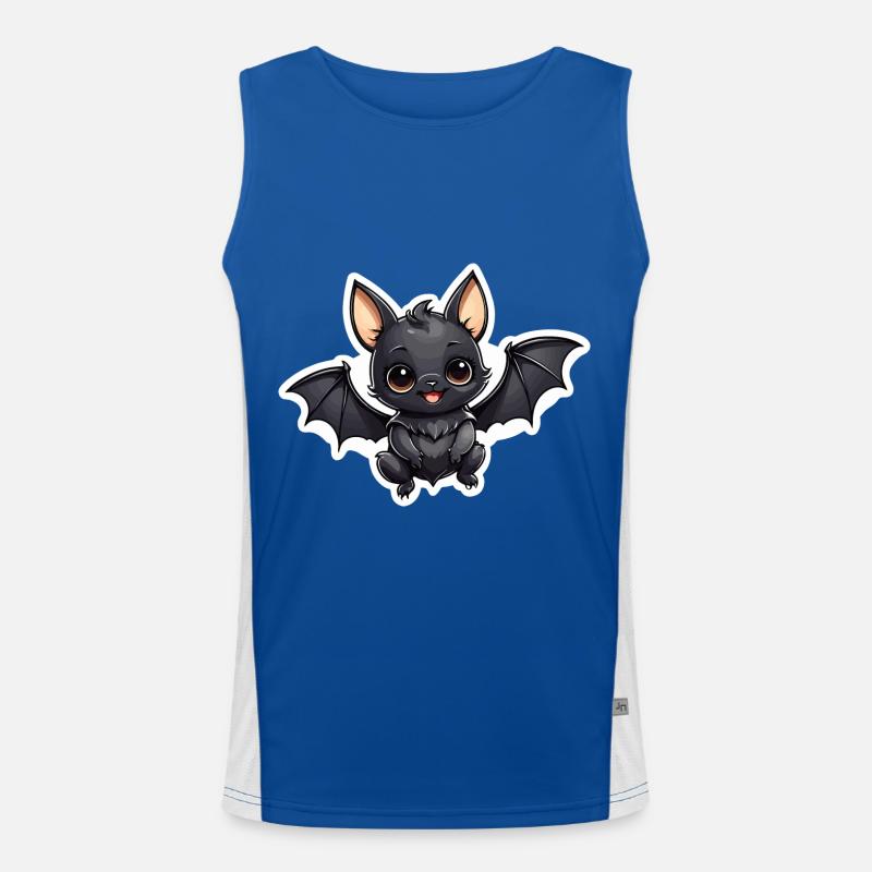 Bat Cute Illustration Men's Functional Contrast Tank Top 