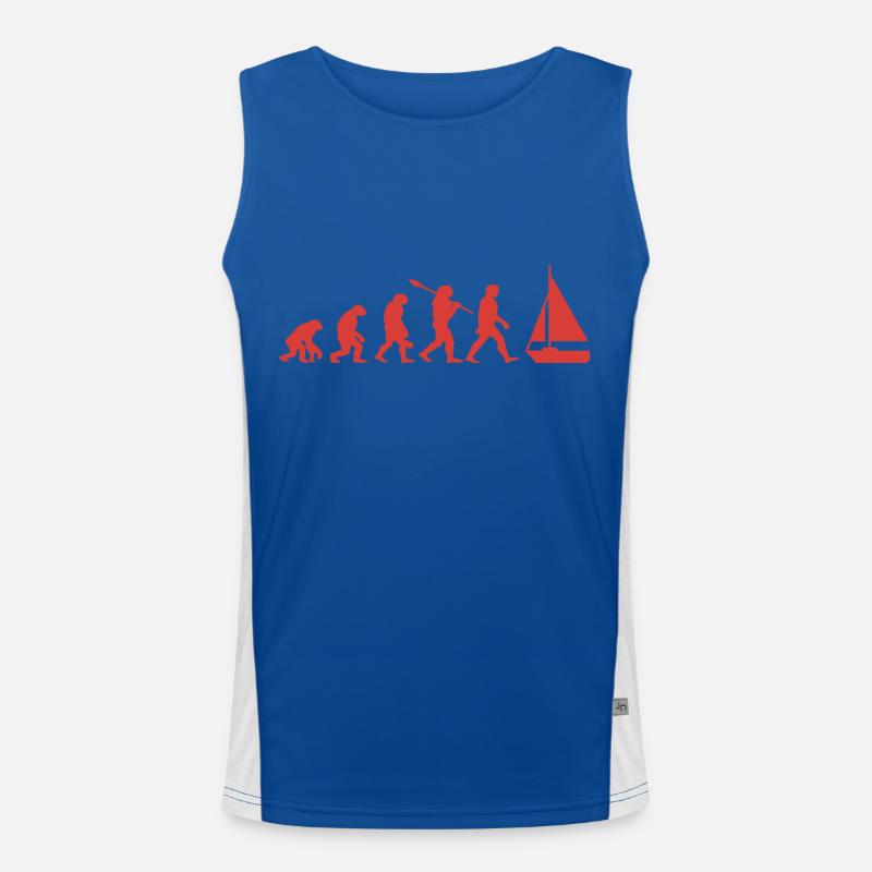 Evolution Sailboat Boat - Men's Functional Contrast Tank Top  - royal/white