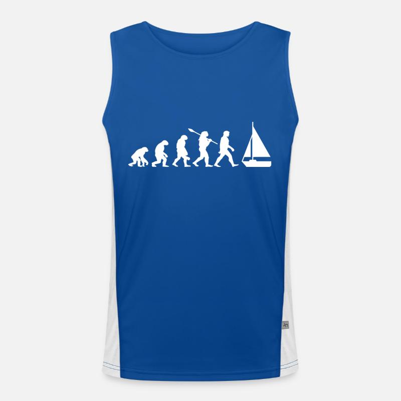 Evolution Sailboat Boat - Men's Functional Contrast Tank Top  - royal/white