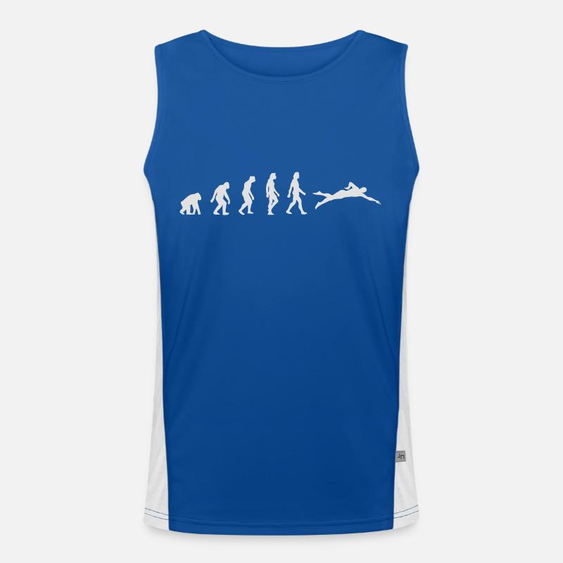 Die Evolution des Schwimmens Funktionelles Kontrast-Tank Top für Männer 