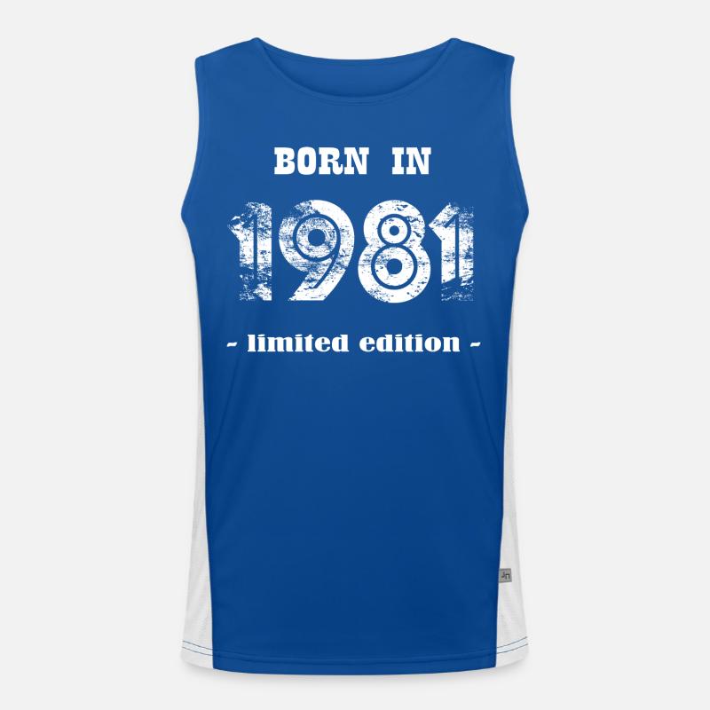 Born in 1981 - limited edition Funktionelles Kontrast-Tank Top für Männer 