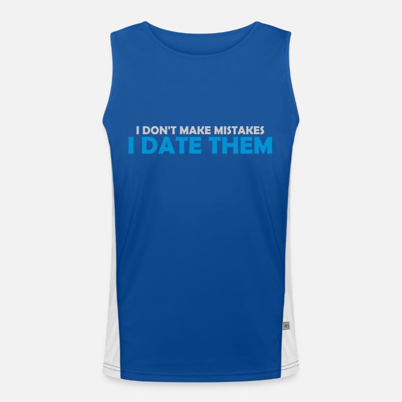 Date Mistakes Quote Logo Men's Functional Contrast Tank Top 